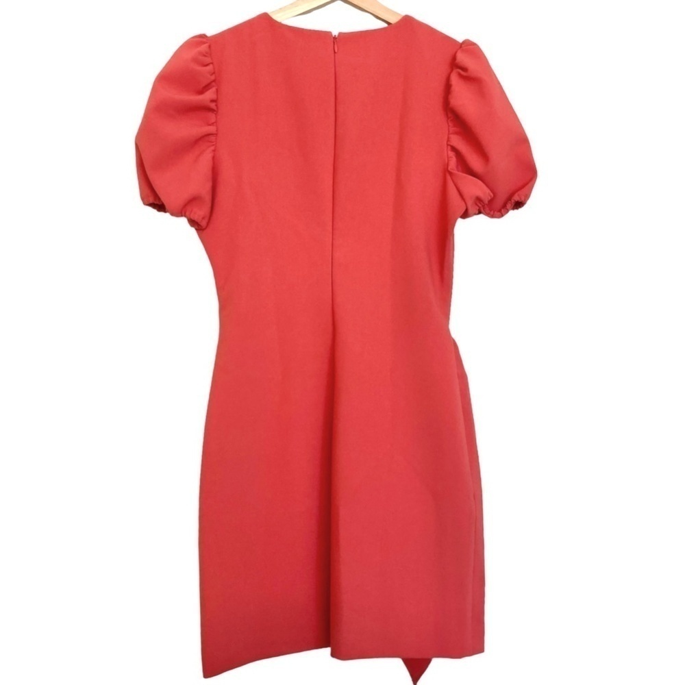 LIKELY Malta Puff Sleeve Cascade Ruffle Front Sheath Dress - Picture 7 of 10